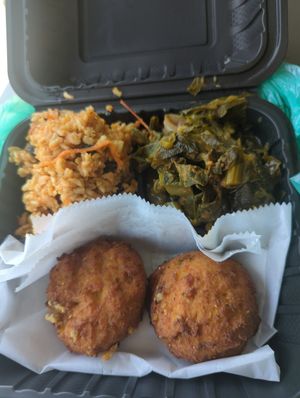 Crab cakes at The Land of Kush in Baltimore