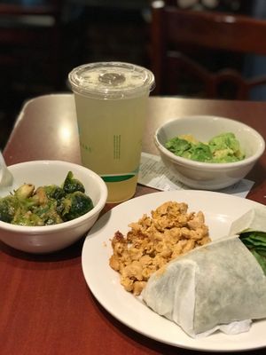 Viggie Wrap , Mac and Cheese , Brussels Sprouts And Lemonade  at The Land of Kush in Baltimore