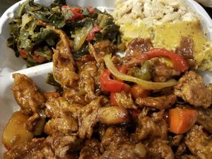 Bbq ribs!! W/ collards and mac n cheez at The Land of Kush in Baltimore