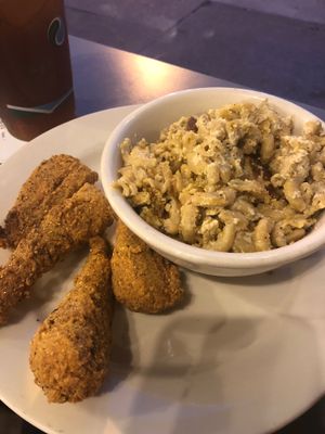 Mac and cheese and chicken  at The Land of Kush in Baltimore