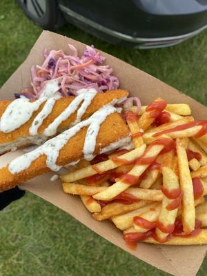 Vish & Chips mit veganer Remoulade  at Stulle&Pulle in Meldorf