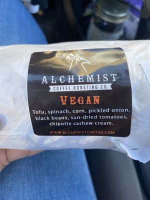 Tofu wrap at Alchemist Coffee in Boise