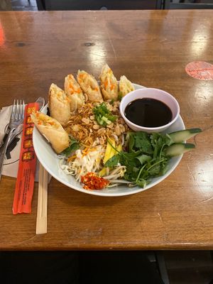 Multiple vegan options, this was at the Vietnamese stall!   at Markthalle in Basel