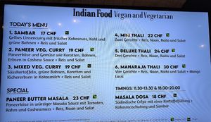 Menu of Dabbawalas Indiano Food at Markthalle in Basel