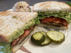 wanna BLT with potato salad 😋  at Bouldin Creek Cafe in Austin