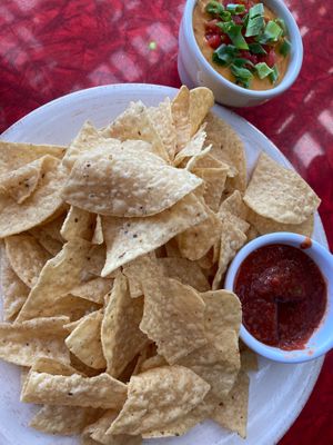 Vegan chips and queso at Bouldin Creek Cafe in Austin