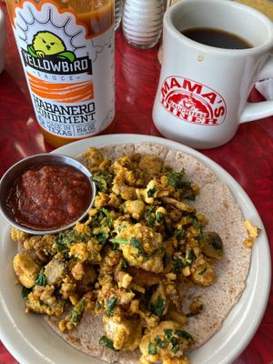 Neal taco and bottomless coffee at Bouldin Creek Cafe in Austin