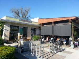 outside at Bouldin Creek Cafe in Austin