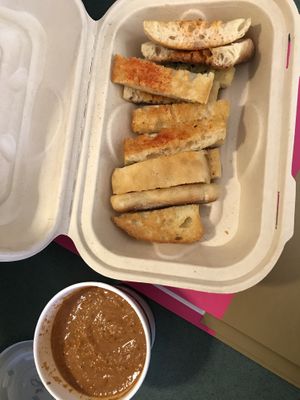 Spicy pesto app. Bread is so good lol  at Bouldin Creek Cafe in Austin