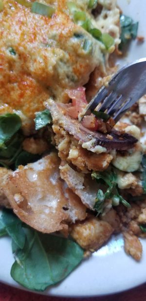 Bite of the Renedict at Bouldin Creek Cafe in Austin