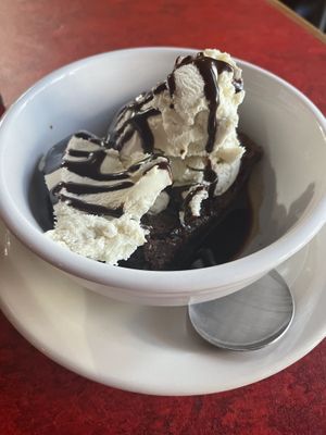 The Taxi Driver dessert (brownie sundae with espresso shot on bottom) to die for   at Bouldin Creek Cafe in Austin