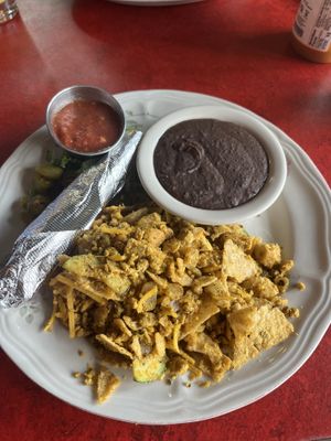 Zucchini migas plate  at Bouldin Creek Cafe in Austin