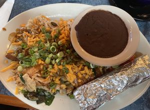 Bandera plate with corn tortillas  at Bouldin Creek Cafe in Austin
