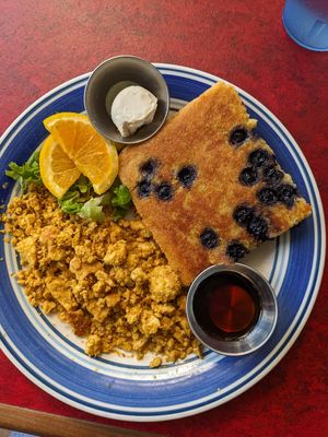 Oven cake breakfast at Bouldin Creek Cafe in Austin
