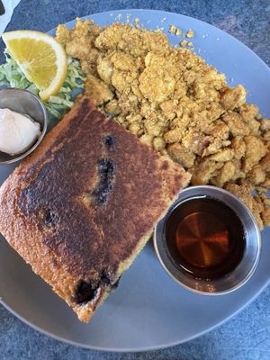 Oven Cake Benedict  at Bouldin Creek Cafe in Austin