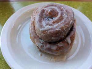 Cinnamon roll (vegan) at Bouldin Creek Cafe in Austin