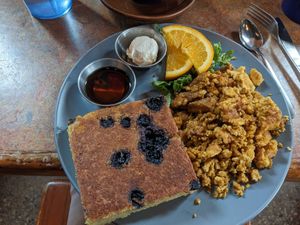 Oven cake plate (vegan) at Bouldin Creek Cafe in Austin