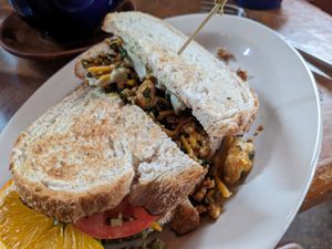 Breakfast scramwhich (vegan) at Bouldin Creek Cafe in Austin