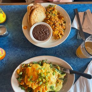 our vegan breaky! at Bouldin Creek Cafe in Austin