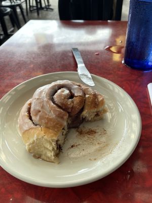 Vegan cinnamon roll. (Phone did not eat first😄 at Bouldin Creek Cafe in Austin