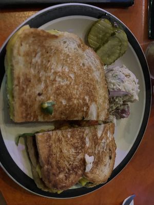 Vegan Cheese grilled sandwich with the additions  at Bouldin Creek Cafe in Austin
