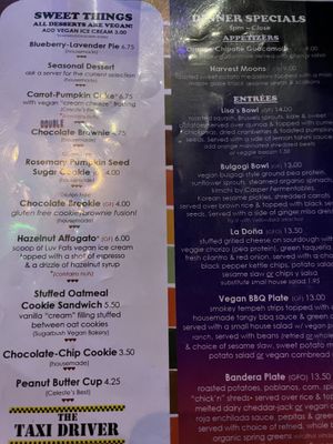 Dinner menu  at Bouldin Creek Cafe in Austin