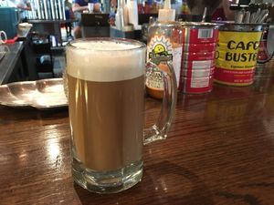 Soya cafe au lait at Bouldin Creek Cafe in Austin