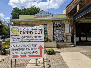 In Sept 2020 carry-out is available from the parking lot at Bouldin Creek Cafe in Austin