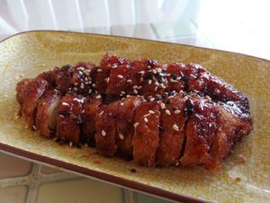 'red yeast steak' 紅麴燒若 at Shū Shānghào - 蔬商號 in Hualien