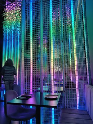 Funky lights at Guakame Street Food in Valencia