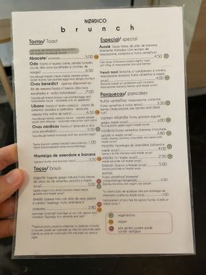 Brunch Menu  at Nordico Coffee Shop in Braga