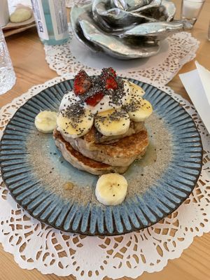 Banana pancakes    at Nudie Foodie in Athens