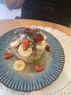 Vegan pancakes  at Nudie Foodie in Athens