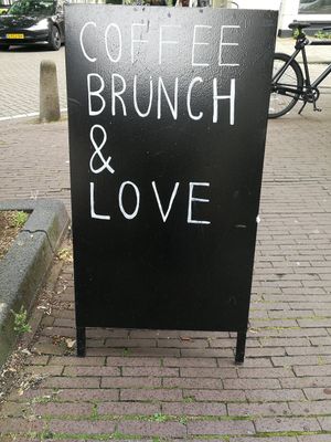 sign at Locals Coffee in Amsterdam