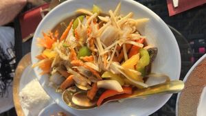 Vegetables from the wok with rice on the side  at Royal Thai in Horn-bad Meinberg