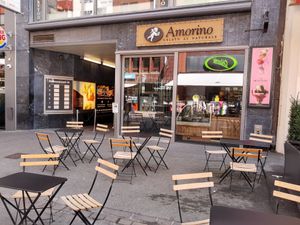 Seating at Amorino in Basel