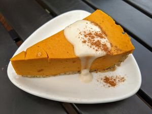 Pumpkin pie. at Casa de Luz in Austin
