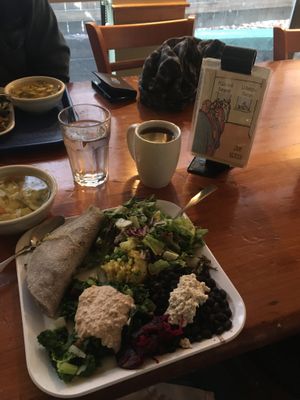 All the tasty food you get for $14 (including tea and water)! at Casa de Luz in Austin