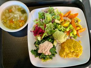 The menu changes daily at Casa de Luz in Austin