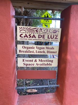exterior sign  at Casa de Luz in Austin