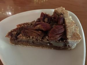 pecan pie at Casa de Luz in Austin