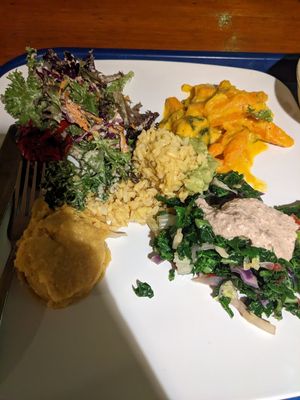 Salad and meal of the day at Casa de Luz in Austin