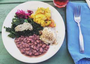 Lunch Outside at Casa de Luz in Austin