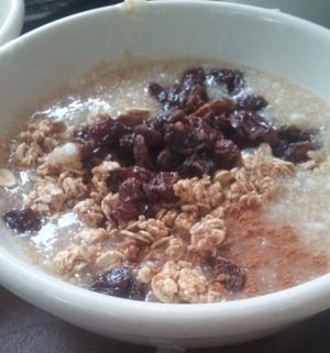 Vegan breakfast porridge. at Casa de Luz in Austin