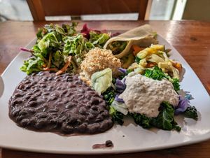 Sunday taco lunch... at Casa de Luz in Austin
