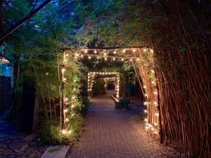 Pathway to the light at Casa de Luz in Austin
