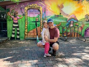 Father and daughter  at Casa de Luz in Austin