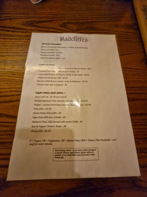  at Radcliffes Cafe Bar in Morpeth