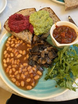 Vegan breakfast plate  at Leafwild Café in West London