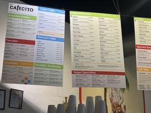 The whole menu  at Cafecito - Loop in Chicago